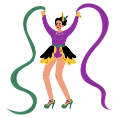 Carnival Circus Theme Party Supplies | Ribbon Dancer Performer Cutout | Birthday Party Décor